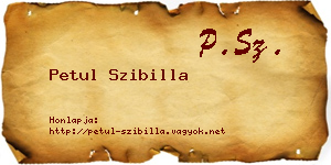Petul Szibilla névjegykártya